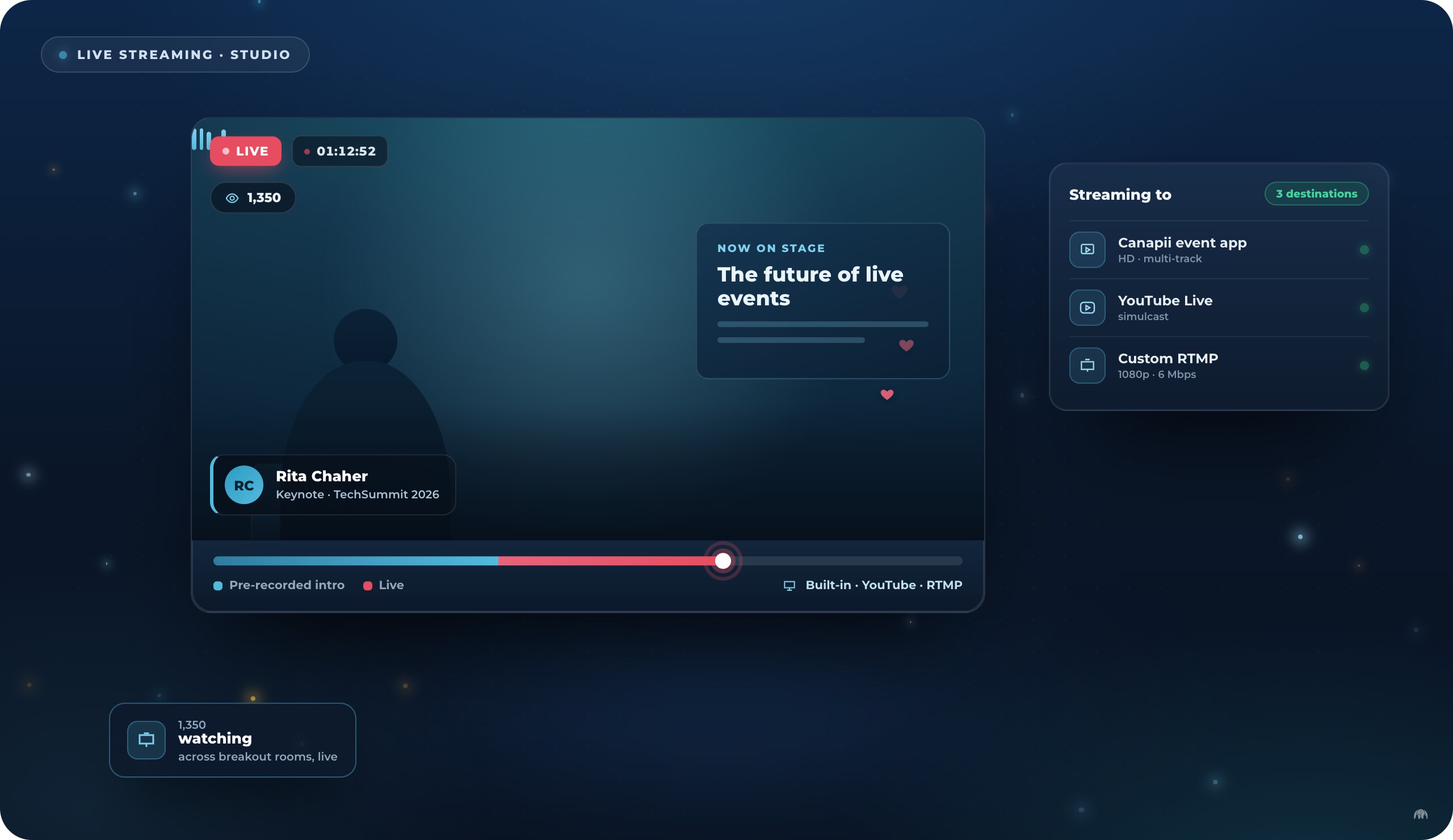 Live Streaming Studio interface